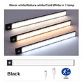 Ultra-thin USB Rechargeable Motion Sensor Cabinet Light Wireless 3 Colors Dimmable LED Closet Wardrobe Lights Lamp 20/30/40CM