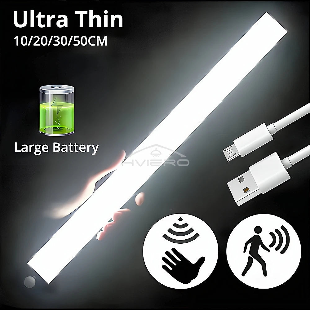 Rechargeable Motion Sensor LED Bar Light Induction Night Light Portable Cordless Magnetic Cabinet Lamp for Kitchen Bedside Room
